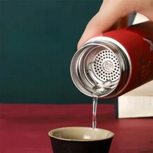 1个双层不锈钢真空保温杯，中国风卡通图案，500毫升/16.9盎司，防滑防漏可重复使用水瓶，适合户外运动、四季皆宜，圣诞节、万圣节、返校季礼物 - 彩色 - 查看 4