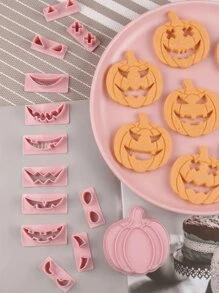 1pc Halloween Cookie Cutter Cake Mold Baking Decorating Stamp 3D Pumpkin Shape Mold Halloween Halloween Decor Halloween Decorations Halloween Home Halloween Party Halloween Party - Pink - View 6