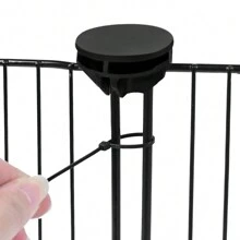 VA-Cerulean Outdoor Enclosure, Wire Enclosure, Rabbit Metal Mesh Enclosure With Door 142 X 72 X 36 Cm (12PCS) / 142 X 72 X 72 Cm (24PCS) Small Animal Enclosure, Small Animal Cage, Rabbit Hutch For Indoor And Outdoor Use, Black - 黑色 - 查看 2