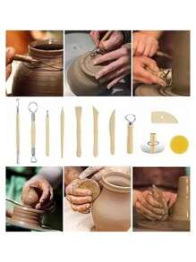 Kit 52 Pecas De Ferramentas Escultura Em Cerâmica De Argila