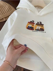 Moletom com capuz de desenho animado para meninos, blusa casual da moda para o outono