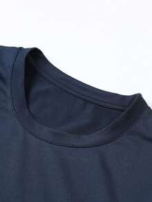 Shurfe Men's T-Shirt Medina Olimpidas Blouse Launch PP Cotton Mesh Shirt To G3 Plus Size - Màu xanh hải quân - Xem 2