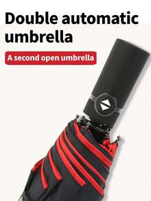 Paraguas reforzado, a prueba de viento, sol y lluvia de doble capa, duradero y fácil de transportar - Multicolor - Ver 7