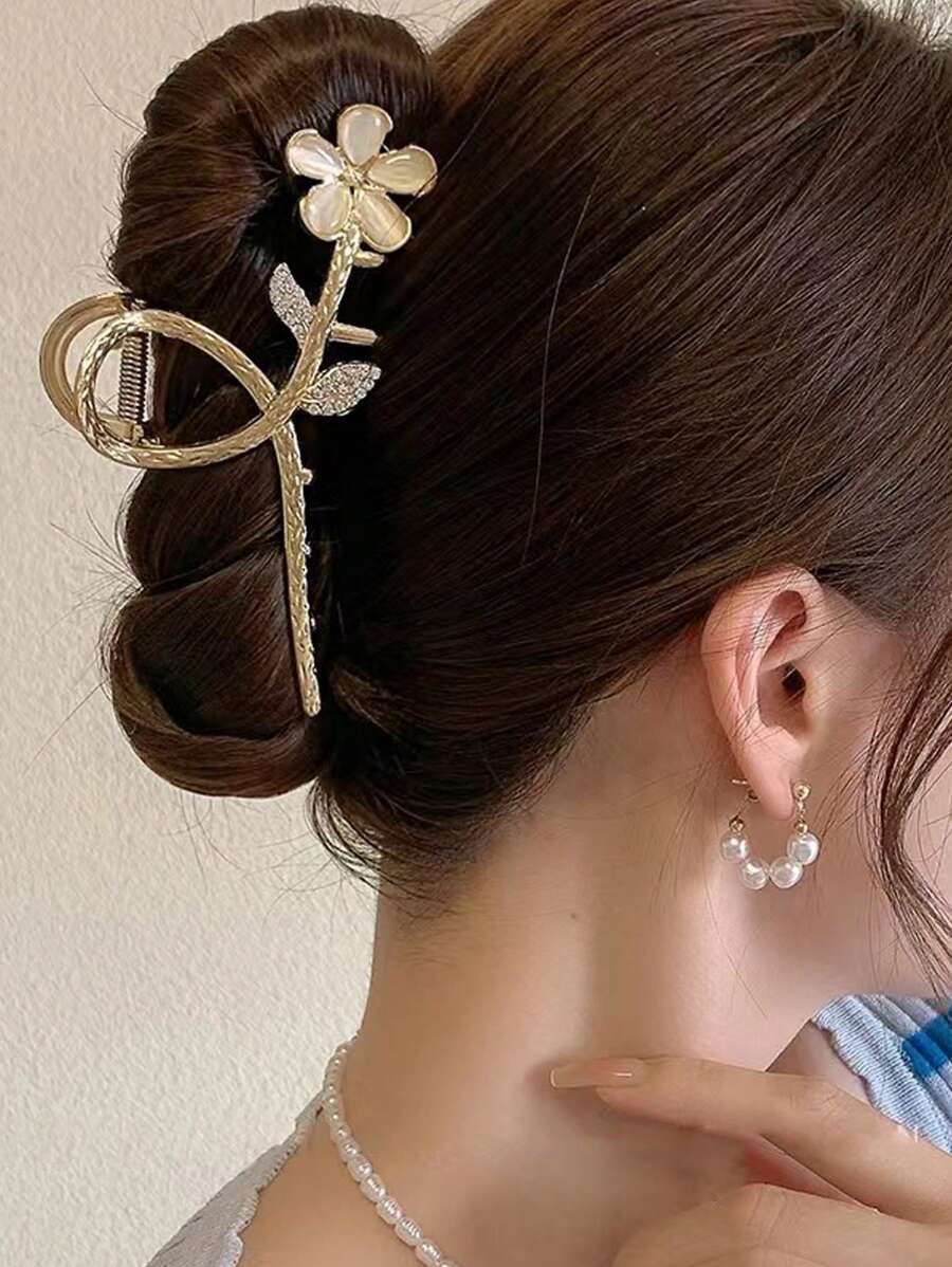 1 chiếc kẹp tóc kim loại lớn cho phụ nữ kiểu tóc búi cao đầu vàng ngày lễ tình nhân kẹp tóc ngày lễ tình nhân kẹp tóc kẹp tóc kẹp tóc kẹp tóc kẹp tóc - những bông hoa - Xem 1