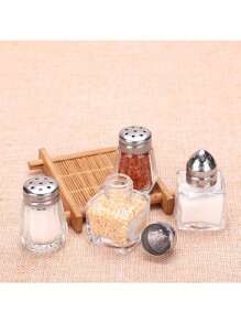 1/2/4PCS迷你便携式透明玻璃调味品，适用于花生、香料、饼干、糖果和干粮，储存香料、香草和调味粉，适用于厨房、餐厅、野餐、旅行、派对、自助餐厅、学校。 - 彩色 - 查看 4