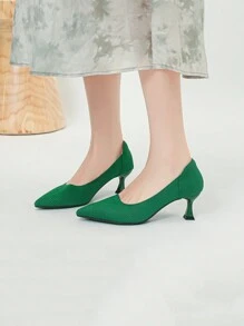 Zapatos de tacón alto para mujer, de colores de moda y hermosos, para banquetes. Nuevo estilo de primavera y otoño 2025 - Verde - Ver 6