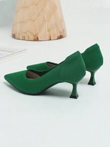 Zapatos de tacón alto para mujer, de colores de moda y hermosos, para banquetes. Nuevo estilo de primavera y otoño 2025 - Verde - Ver 4