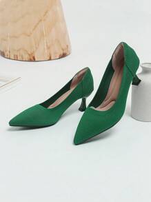 Zapatos de tacón alto para mujer, de colores de moda y hermosos, para banquetes. Nuevo estilo de primavera y otoño 2025 - Verde - Ver 3