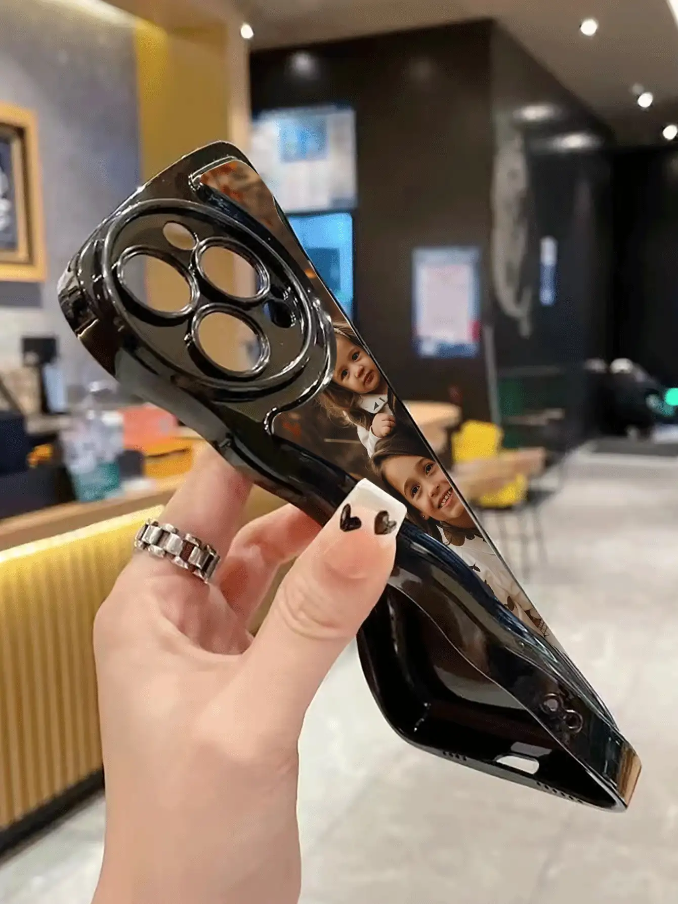 1 Ốp lưng điện thoại da đen tùy chỉnh tương thích với Apple 16 Pro Max/17 Pro Max/17 Air/17/16 Plus, S25 Ultra/S25 Plus/S25, Redmi và các mẫu khác - màu đen - Xem 6