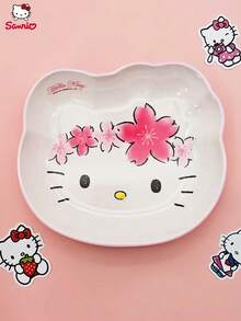 1pc Sanrio Officially Licensed Hello Kitty Plates High Quality Tableware With Beautiful Patterned Birthday Party Dinner Daily Essential Furniture For Family Friends Birthday Gift - Pink - View 6