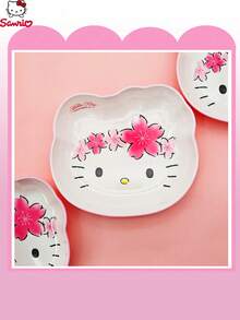 1pc Sanrio Officially Licensed Hello Kitty Plates High Quality Tableware With Beautiful Patterned Birthday Party Dinner Daily Essential Furniture For Family Friends Birthday Gift - Pink - View 5