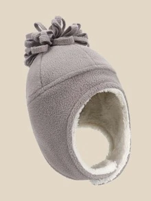 1 件装新款秋冬季保暖双层可爱连帽儿童宝宝男童女童摇粒绒帽子护耳帽 - 1PC - 查看 22