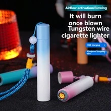 USB 可充电防风点烟器静音打火机喷灯打火机方便携带非常适合户外活动紧急情况露营和厨房使用 - 彩色 - 查看 4