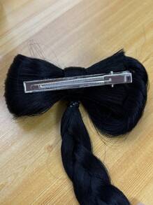 Süße Haarspange mit verdrehtem Zopf und Schleifendekoration für den Hinterkopf, Valentinstag Haarklammern, Haarspangen, Schulbedarf, elegant, College, Schleifen, Haraccessoires, Haraccessoires für Frauen, Haarteil, Haarnadel - Verschiedenfarbig - Übersicht 5