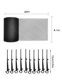 11 件/套排水沟防护网卷，6 英寸 X 20 英尺，排水沟防护装置可防止排水沟堵塞，配有 10 个固定夹，屋顶排水沟保护，排水沟过滤器 - 均碼 - 查看 2