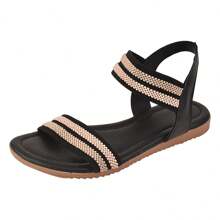 Children's Flats Elastic Straps Easy Pants Casual Comfortable Rope Detail Launch - 乾枯玫瑰色 - 查看 1