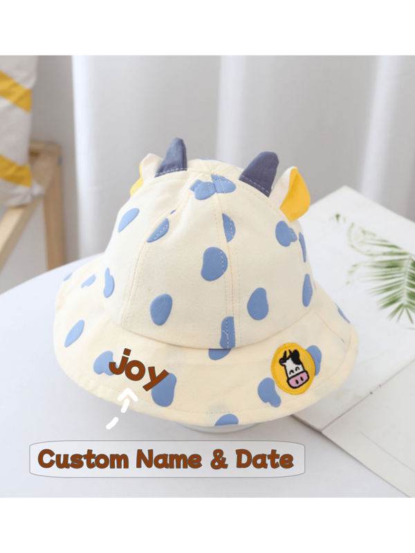 Personalized Embroidered Baby Sun Hat, Name & Date, Breathable Mesh, Bucket Hat For Infants Toddlers, Spring Summerback To School Winter Gift Ideas Boy Girl Valentine's Day