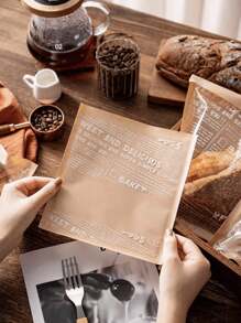 50 个带透明窗口的牛皮纸面包袋 - 适合早餐、饼干和吐司，正面透明，耐油，一次性三明治袋，附赠贴纸，纸面包袋，透明，耐油，一次性，附赠贴纸 - 彩色 - 查看 8