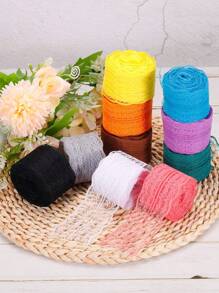 10yd/Roll White Lace Floral Ribbon For Birthday, Wedding, Engagement, Christmas Day Festival Gift Packaging, Flower Packaging ,Diy Clothing, Headwear, Decorative Materials,Christmas Valentine Day - Multicolor - View 6