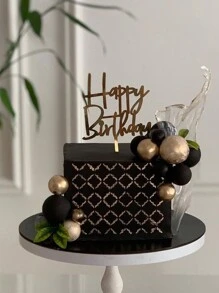 1pc Gold Acrylic Happy Birthday Cake Topper - Gold - View 7