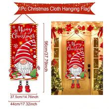 علم متدلٍّ بموضوع عيد الميلاد قطعة واحدة، بابا نويل كيوت، رجل الثلج والجندي كسّارة البندق، مناسب لديكور عطلة عيد الميلاد، علم متدلٍّ لإطار الباب، علم متدلٍّ للحديقة - متعدد الألوان - مشاهدة 8