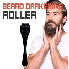 Upgrade Derma Roller Microneedle Roller For Face, Titanium Beard Roller | Microneedling Roller For Women Men (Black)