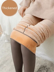 1 Par de Medias Transparentes con Forro Térmico Grueso para Mujer, Disponible en Tallas Regular, Mediana y Extra, Mallas Delgadas de Invierno Que Pueden Usarse Como Ropa Exterior, para Otoño/Invierno