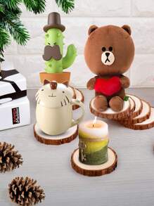 10 件/套，9-10 厘米圆形木片，带树皮，适合桌面、圣诞派对、婚礼、DIY 工艺品最佳礼物 - 直徑9-10cm - 查看 3