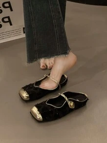 2024 Summer New Women Mules Slippers, Backless Slip-On Flat Shoes, Square Toe Design
