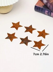 2.76in Rustic Metal Barn Star Home Decor With Hanging Rope, 6pcs/Set, 12pcs/Set,Home Decor ,Room Decor,Wall Decor Gifts Birthday Graduation - Multicolor - View 3