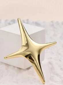 1 件星形金属胸针，时尚女士银色翻领别针配饰 - 銀色 - 查看 14