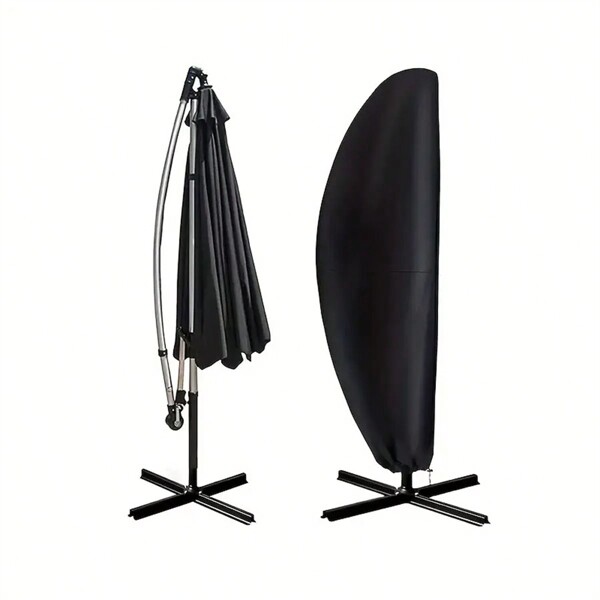 1 Stück wasserdichte Sonnenschirm Abdeckung, für 9ft bis 12ft Außen-Markise Sonnenschirme, Schwarz