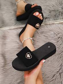 Women's Cute Glitter Crystal Diamante Butterfly Design Black Slippers, Fashionable Lightweight & Comfortable Flat Indoor Slides For Party, Holiday, Beach - Black - View 8