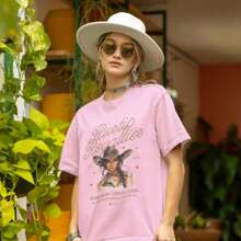 Blusa camiseta t-shirt feminina estampada RUSTIC 100% Algodão - Rosa Bebê - Visão 2