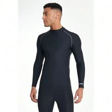 RHINO Mens Thermal Underwear Long Sleeve Base Layer Vest Top (Navy) - Navy Blue - View 5