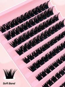 120 Clusters Eyelashes, Thick & Fluffy Wispy Lashes, 0.07mm D Curling False Eyelashes, 8-16mm Mixed Length Faux Mink Individual Eyelashes, Natural Soft Eyelash Extension Cosmetics Suitable For Any Style Lash Clusters, Eyelash Clusters, Individual Eyelashes, Lashes, Fake Lashes - D - View 5