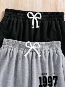 2 件套 Tween Boy 字母印花裤套装 - 彩色 - 查看 3