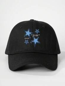 1pc Printed Star Baseball Cap, Adjustable Outdoor Sun Protection Casual Hat Suitable For Boys And Girls, Spring Autumn Travel Beach Holiday - Baseball Cap - View 5