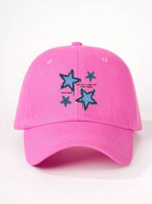 1pc Printed Star Baseball Cap, Adjustable Outdoor Sun Protection Casual Hat Suitable For Boys And Girls, Spring Autumn Travel Beach Holiday - Baseball Cap - View 3