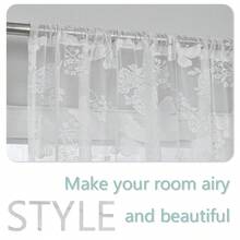 1 panel Cortinas velo semiopacos de decoración del hogar, pantalla de ventana, cortinas de tul para el hogar, decoración del hogar (excluyendo los postes de suspensión) - Blanco - Ver 8