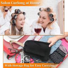 38PCS Hair Rollers Hair Curlers, Rollers, Curlers For Long Hair Thick, Jumbo Large Medium Small Rollers Set, 12 Stainless Steel Clips And Storage Bag ,Hair Rollers,Heatless Curls,Hair Curler,Hair Products And Accessories For Barber Salon Beauty Travel Essentials,Back To School,Travel Holiday Essentials,Hair Accessories For Women