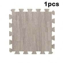 1pc/10pcs, 12"X12", High Strength Interlocking Floor Mats With Wood Grain Pattern, Suitable For Living Room, Kitchen, Bedroom, Anti-Collision/Anti-Slip/Waterproof, Puzzle Foam Flooring, Comes With 1 Edge Trim