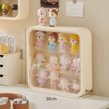 1pc Mini Toy Display Rack, Wall Mounted Storage Box, Display Case For Collectibles, Doll Display Shelf, Desktop Display Organization Box, Organizer Supplies Desk Storage Organization