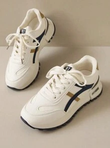 Women's Round Toe Lace-Up Casual Comfortable Athletic Sneakers