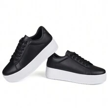 Women Fashion Sneakers Low-Top Comfort Platform Sneakers Lace-Up Stylish Walking Shoes Tennis Shoes