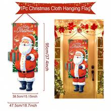 1 Stück Weihnachtsthemen Hänge Flagge, süßer Weihnachtsmann, Schneemann, Nussknacker Design, geeignet für Weihnachts Feiertags Dekoration, Türrahmen oder Garten