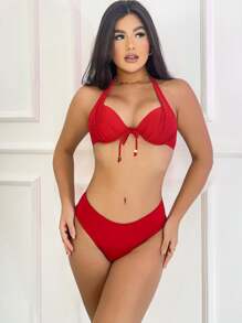 Premium Polyamide Bikini Set Half Cup Panties Empina Butt Elegant - Xem 1