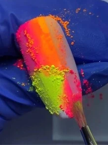 Neon Phosphor Pigment Powder Fluorescent Nail Glitter Chrome Pigment Gradient Effect Ombre Rubbing Neon Dust DIY Manicure Decoration