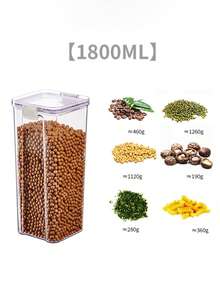 1Pc Food Storage Containers With Lids, Airtight Food Jars, Food Storage Box, For Pantry Organization And Storage, Canning Cereal, Rice, Pasta, Flour And Sugar, Home Kitchen Supplies - Multicolor - View 14