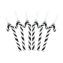 6 件/盒闪光糖果手杖圣诞树饰品，拐杖塑料手杖吊坠鲜艳颜色圣诞手杖带挂绳用于圣诞树手杖装饰吊坠，圣诞节 - 彩色 - 查看 11